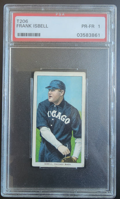 Frank Isbell 1909-11 T206 Sweet Corporal 150/30 Throwing PSA 1 Poor