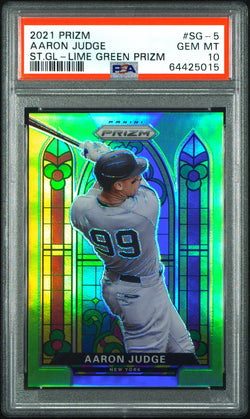 Aaron Judge 2021 Panini Prizm Stained Glass Lime Green #106/125 PSA 10 Gem Mint