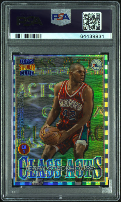 Michael Jordan/Jerry Stackhouse 1996 Stadium Club Class Acts Refractor PSA 8 Nm-Mint