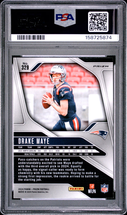 Drake Maye 2024 Prizm Rookie #329 Pink Wave PSA 9 Mint 5874