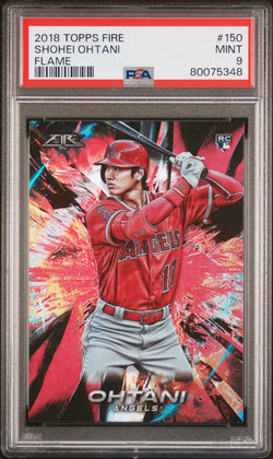 Shohei Ohtani 2018 Topps Fire #150 Flame PSA 9 Mint