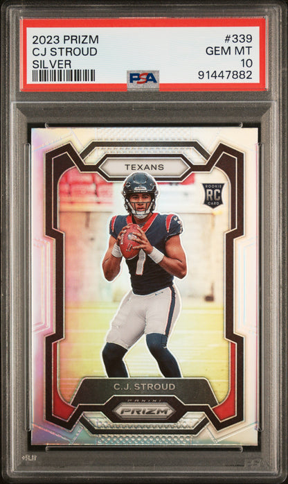 CJ Stroud 2023 Panini Prizm Rookie #339 Silver Prizm PSA 10 Gem Mint
