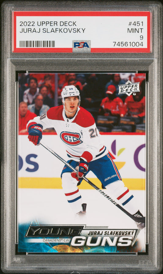 Juraj Slafkovsky 2022 Upper Deck Rookie #451 PSA 9 Mint 1004
