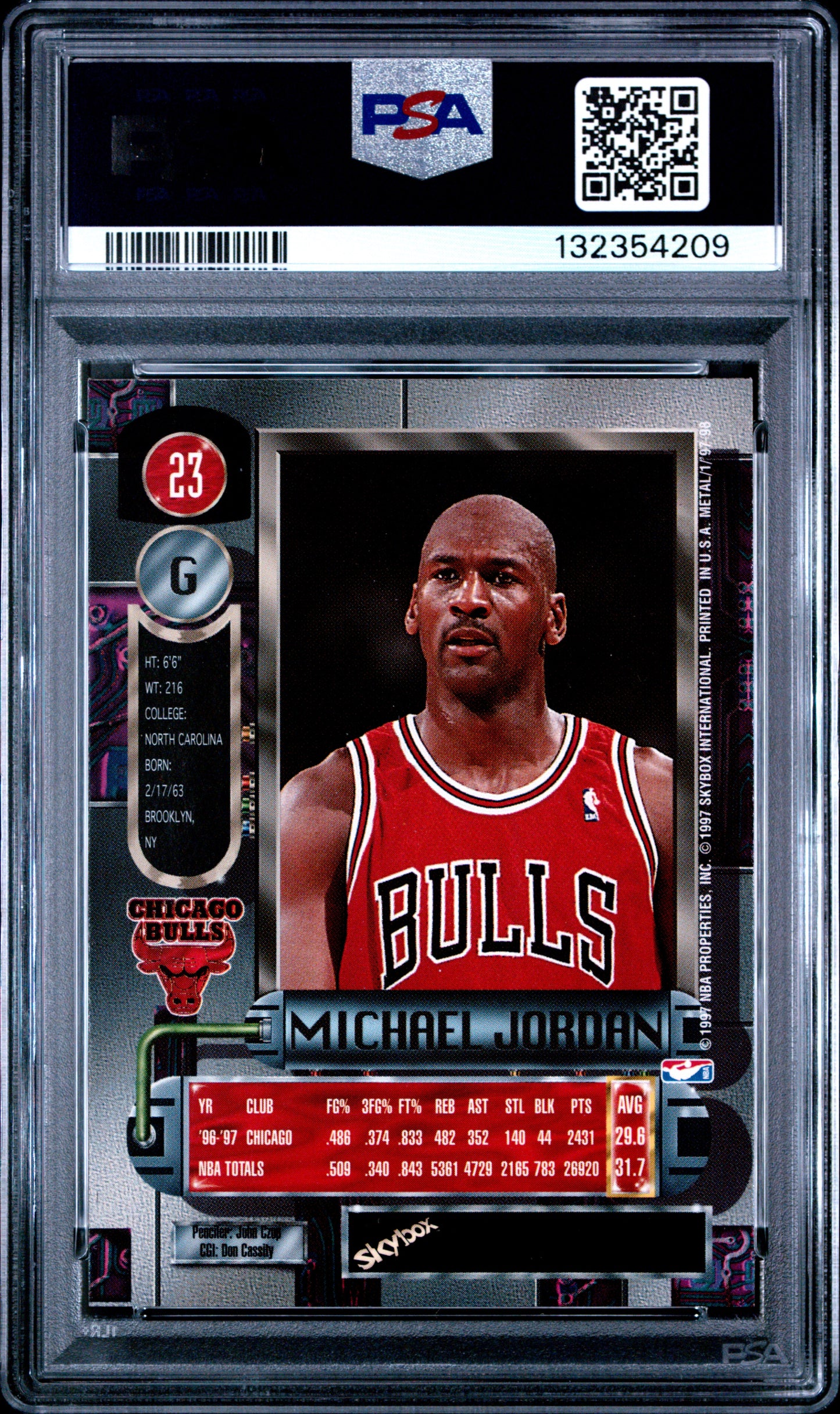 Michael Jordan 1997 Metal Universe #23 PSA 8 Nm-Mint 4209