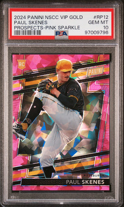 Paul Skenes 2024 Panini National VIP Gold Pink Sparkle #53/88 PSA 10 Gem Mint