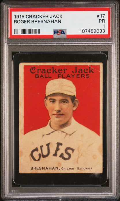 Roger Bresnahan 1915 Cracker Jack #17 PSA 1 Poor