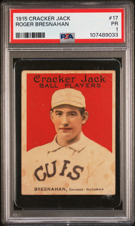 Roger Bresnahan 1915 Cracker Jack #17 PSA 1 Poor