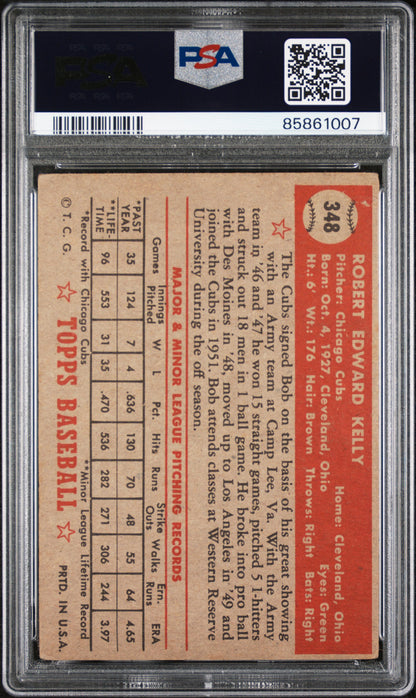 Bob Kelly 1952 Topps #348 PSA 3