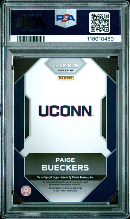 Paige Bueckers 2024 Panini Prizm Draft Legacy Silver Auto PSA 10 Gem Mint