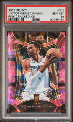 Victor Wembanyama 2023 Select #311 Pink Cracked Ice #33/99 PSA 10 Gem Mint