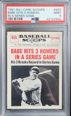 Babe Ruth 1961 Nu-Card Scoops #455 PSA 9 Mint