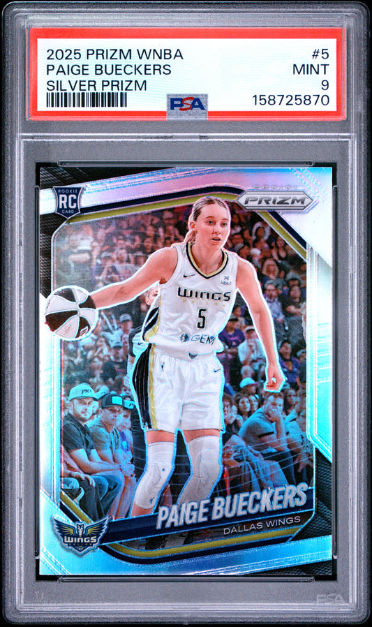 Paige Bueckers 2025 Panini Prizm Rookie Silver Prizm PSA 9 Mint