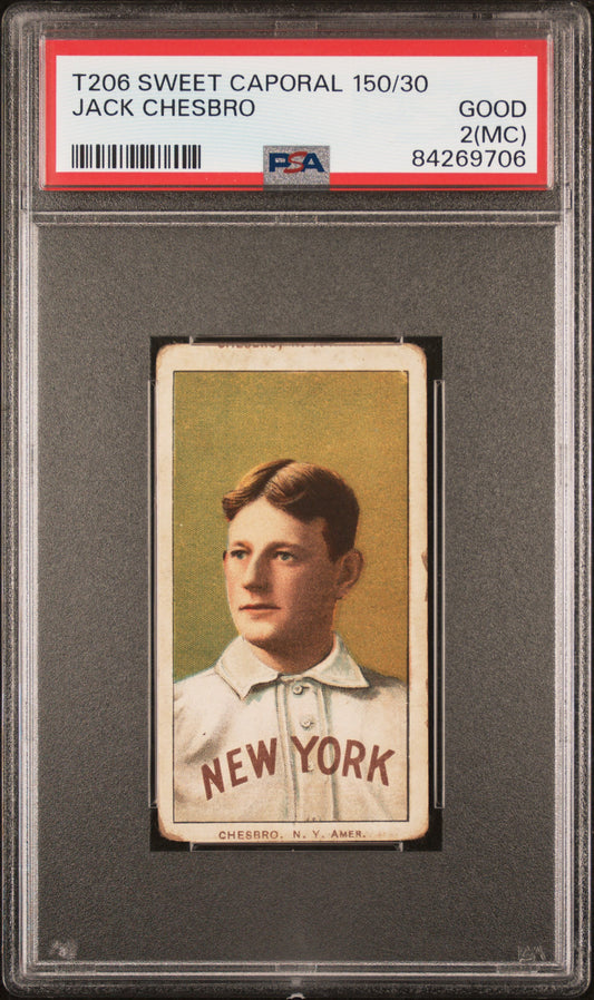 Jack Chesbro 1909-11 T206 Sweet Caporal 150/30 PSA 2 Good MC