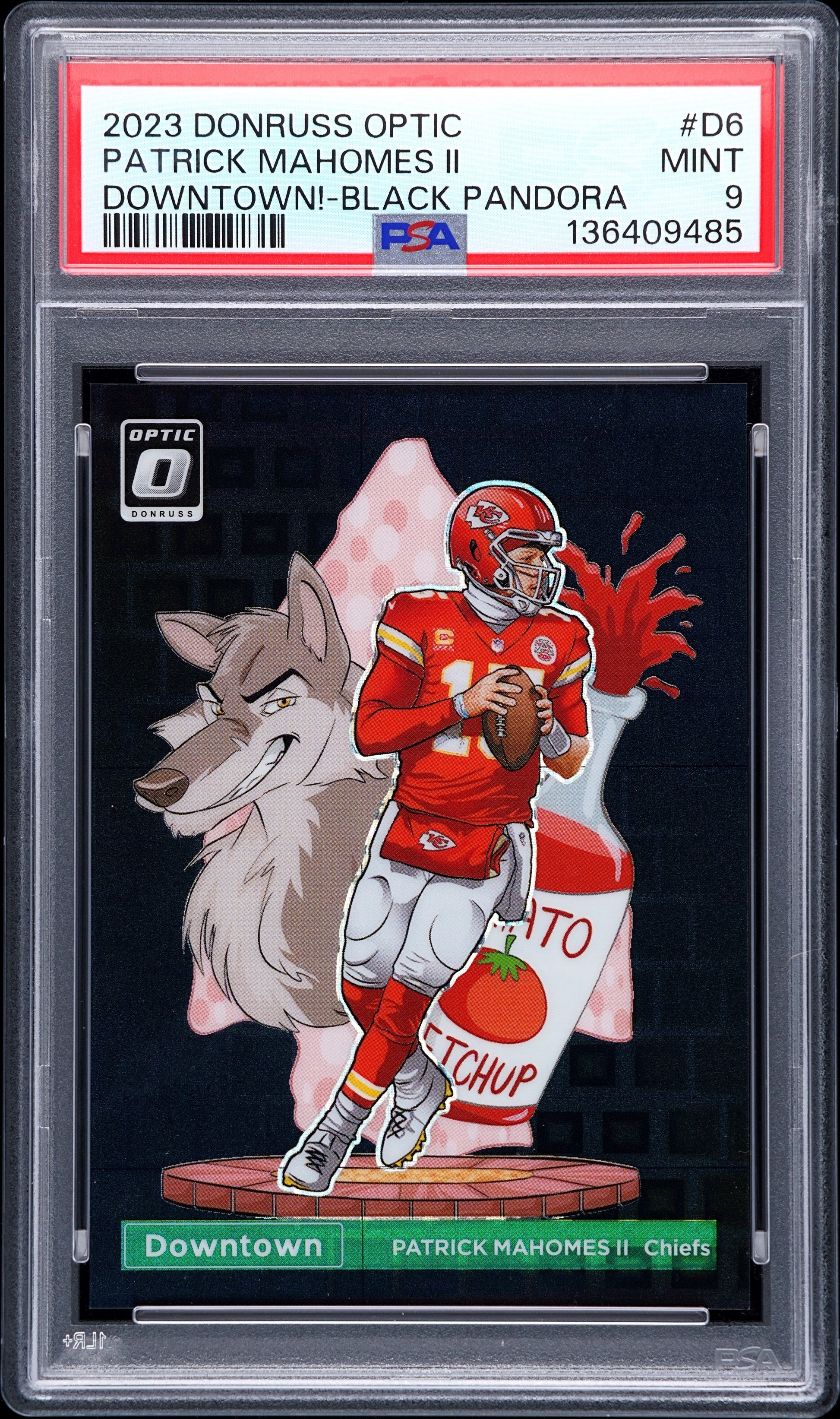 Patrick Mahomes 2023 Donruss Optic Downtown Black Pandora #20/25 PSA 9 Mint