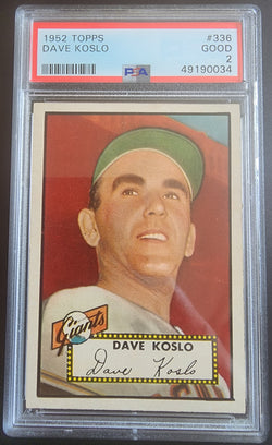 Dave Koslo 1952 Topps #336 PSA 2 Good