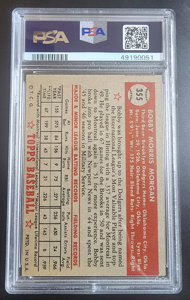 Bobby Morgan 1952 Topps #355 PSA 3 – Three Stars Sportscards