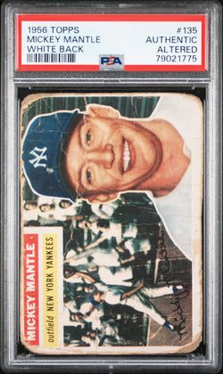 Mickey Mantle 1956 Topps #135 White Back PSA Authentic Altered