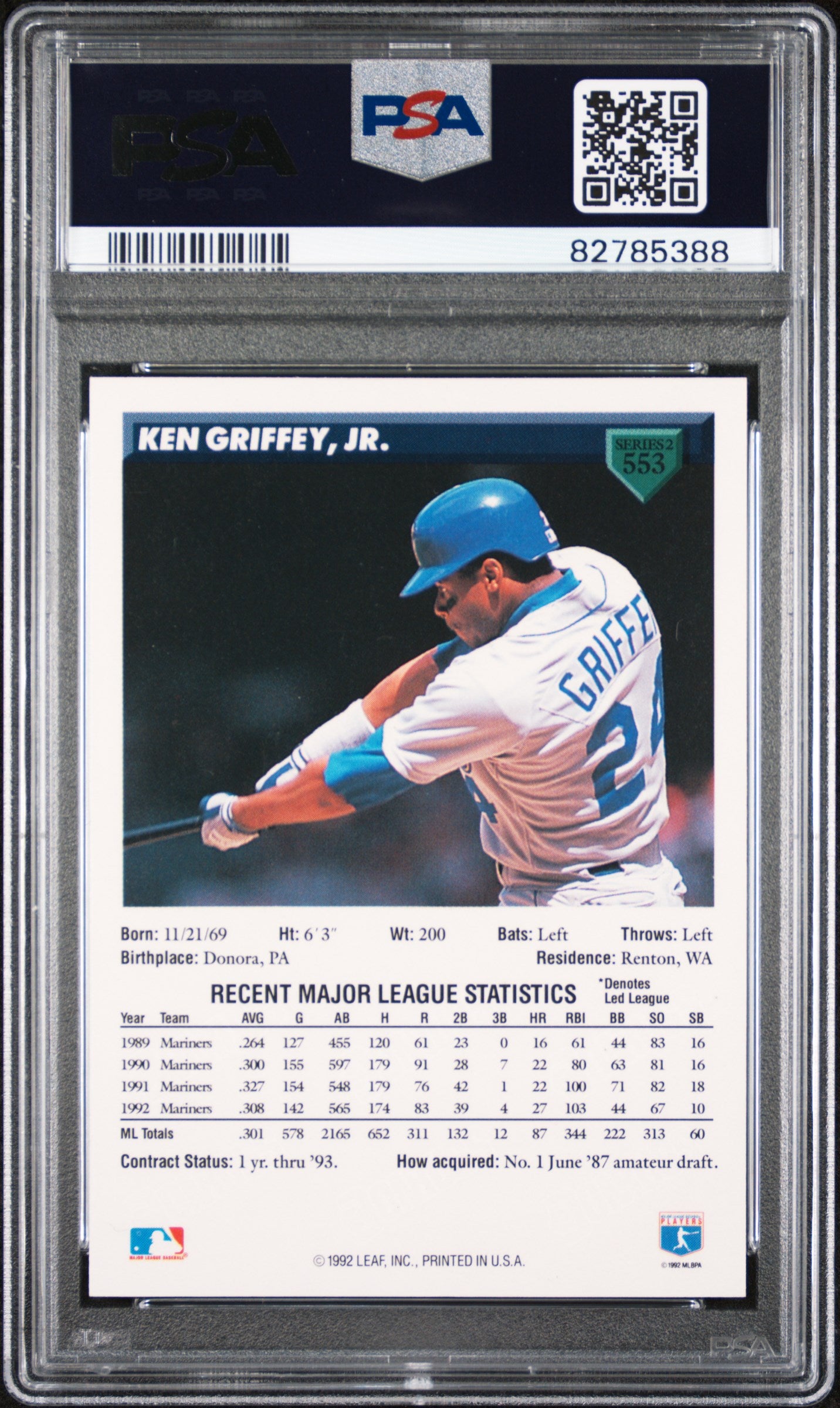 Ken Griffey Jr. 1993 Donruss #553 PSA 10 Gem Mint