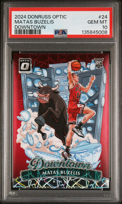 Matas Buzelis 2024 Donruss Optic Downtown PSA 10 Gem Mint