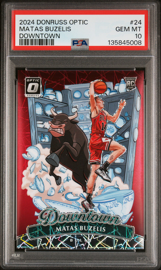 Matas Buzelis 2024 Donruss Optic Downtown PSA 10 Gem Mint