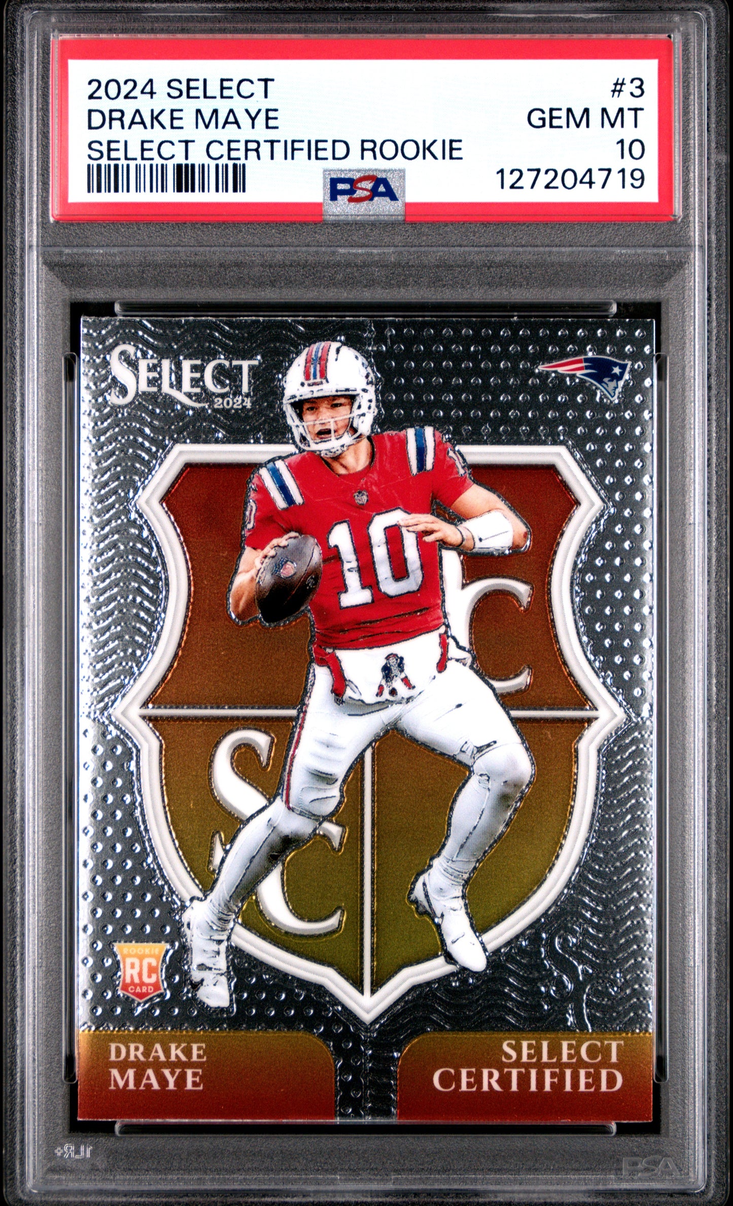 Drake Maye 2024 Panini Select Certified Rookie PSA 10 Gem Mint 4719