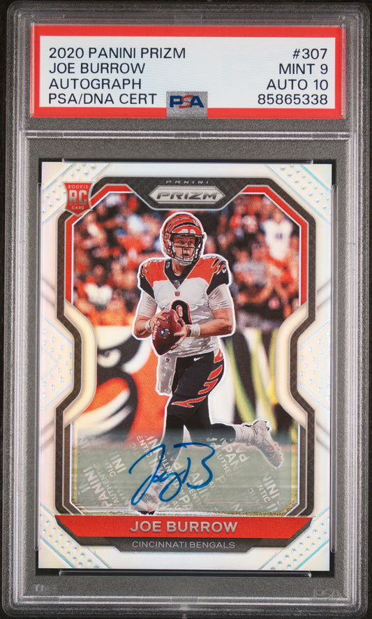 Joe Burrow 2020 Prizm Auto RC PSA 9 Auto 10