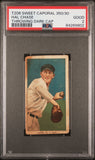 Hal Chase 1909-11 T206 Sweet Caporal 350/30 Throwing Dark Cap PSA 2 Good