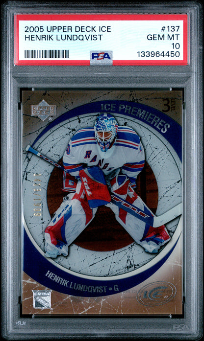 Henrik Lundqvist 2005 Upper Deck Ice Rookie #1413/1999 PSA 10 Gem Mint