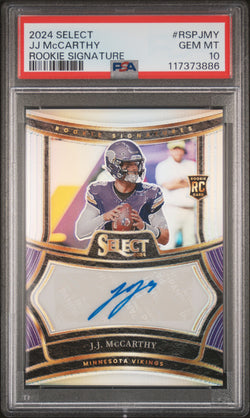 J.J. McCarthy 2024 Panini Select Rookie Signature Auto #231/399 PSA 10 Gem Mint
