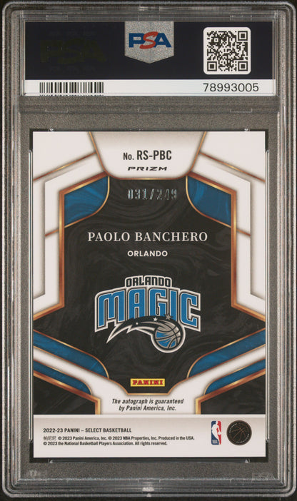 Paolo Banchero 2022 Select Rookie Signatures PSA 10 Gem Mint