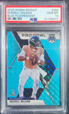 Russell Wilson 2020 Panini Mosaic #260 Blue Fluorescent #2/15 PSA 10 Gem Mint