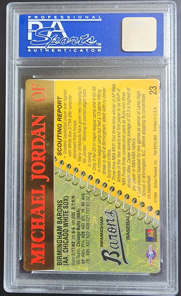 Michael Jordan 1994 Action Packed Scouting Report #23 PSA 10 Gem Mint ...