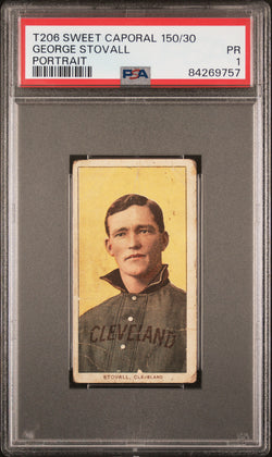 George Stovall 1909-11 T206 Sweet Caporal 150/30 Portrait PSA 1 Poor