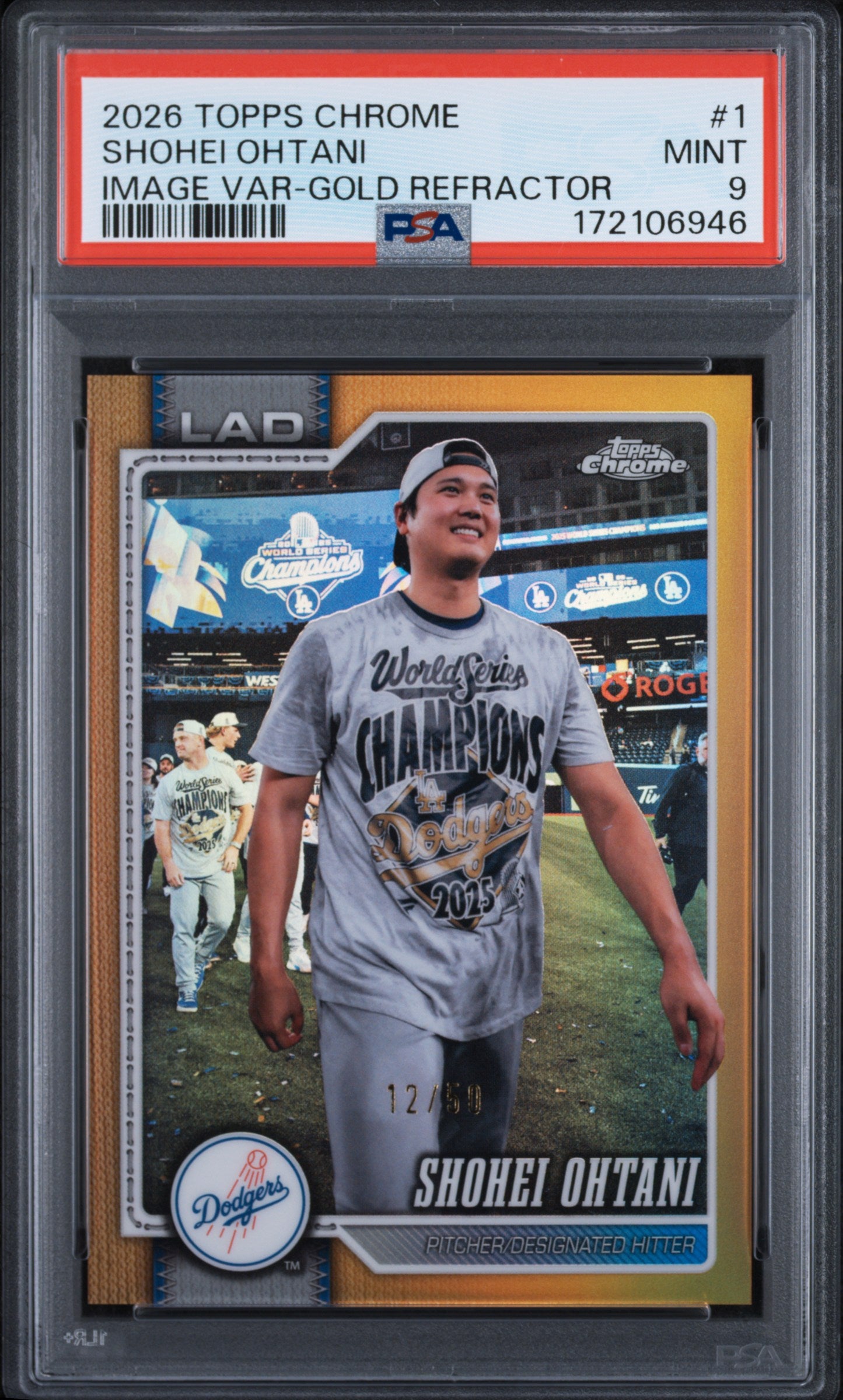 Shohei Ohtani 2026 Topps Chrome Image Variation Gold Refractor PSA 9 Mint