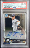 Brice Turang 2018 Bowman Chrome Draft Auto PSA 10 Gem Mint