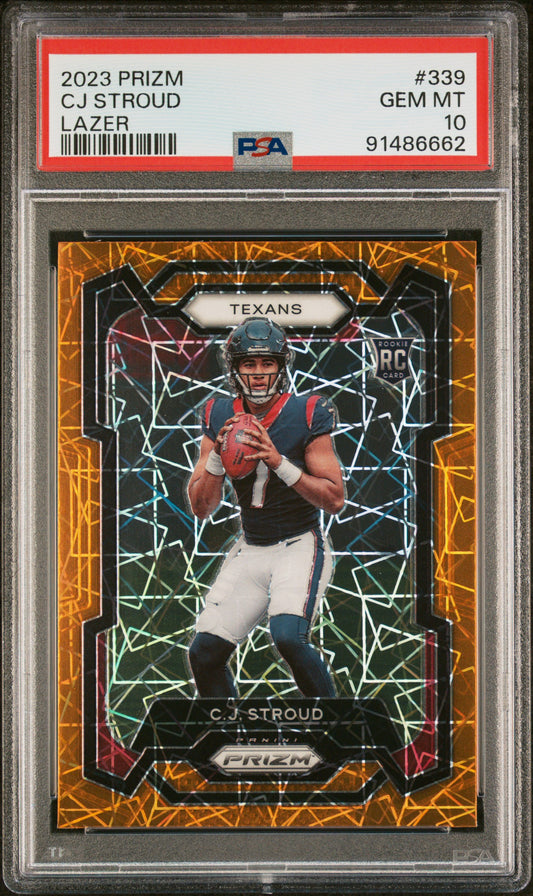 CJ Stroud 2023 Panini Prizm Lazer Prizm Rookie #339 PSA 10 Gem Mint