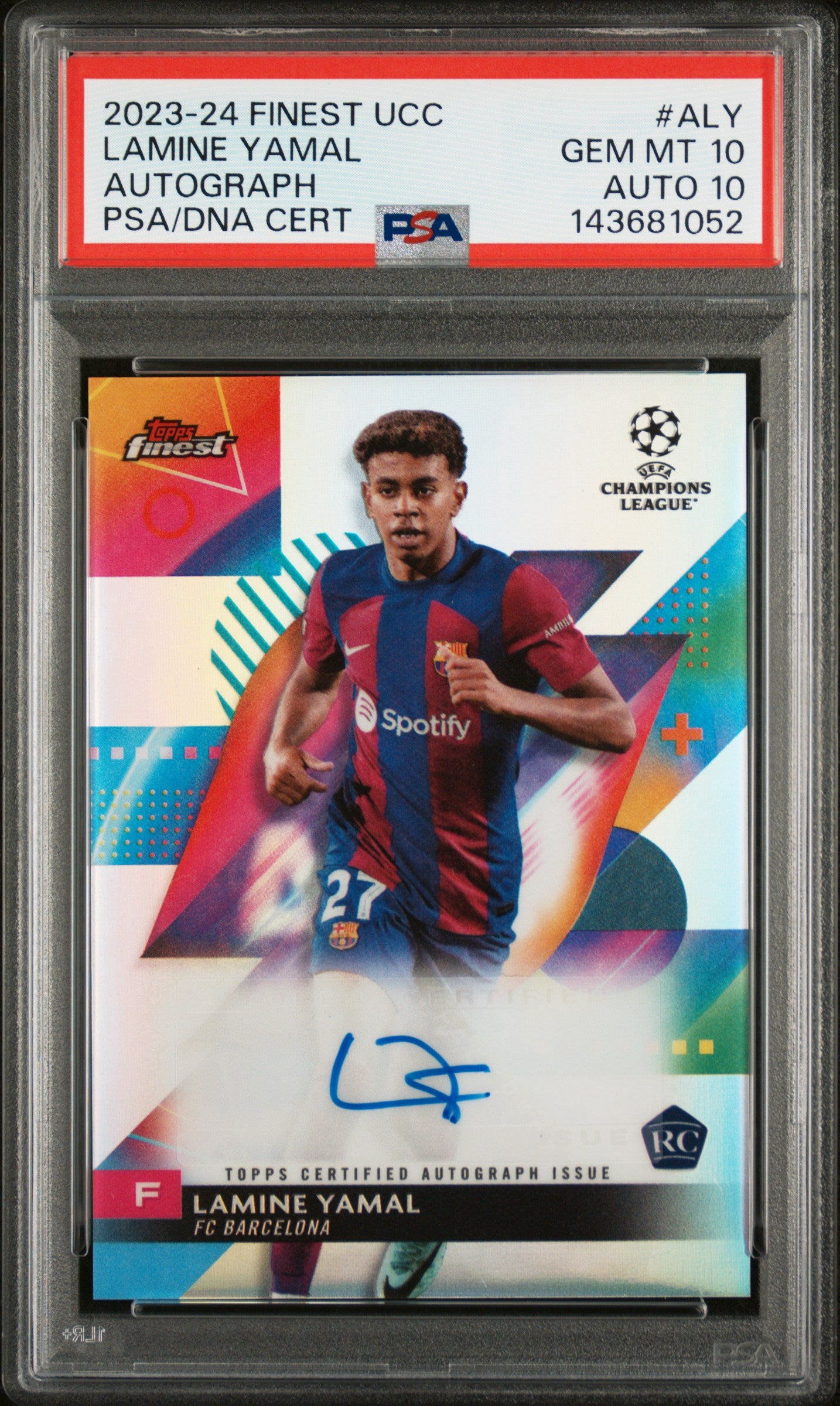Lamine Yamal 2023 Finest UCC Rookie Auto PSA 10 Auto 10