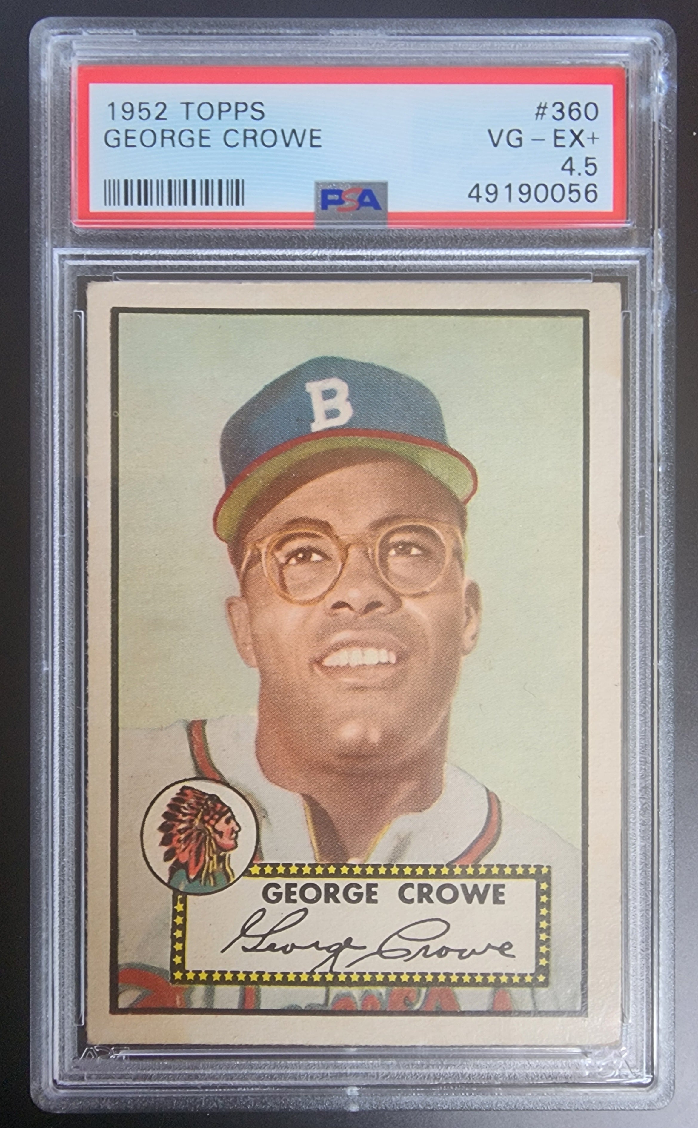 George Crowe 1952 Topps #360 PSA 4.5 – Three Stars Sportscards