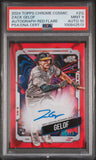 Zack Gelof 2024 Topps Chrome Cosmic Red Flare Auto #4/5 PSA 9 Auto 10