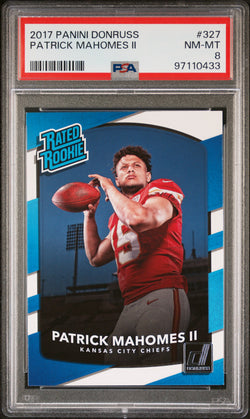 Patrick Mahomes 2017 Donruss #327 PSA 8 Nm-Mint