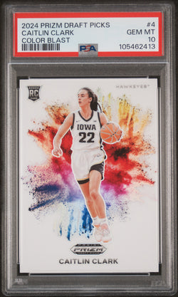 Caitlin Clark 2024 Panini Prizm Draft Picks Color Blast PSA 10 Gem Mint