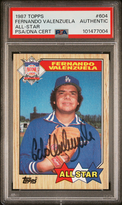 Fernando Valenzuela 1987 Topps #604 Autograph PSA Auth