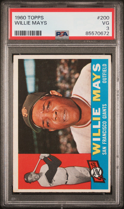 Willie Mays 1960 Topps #200 PSA 3 Very Good