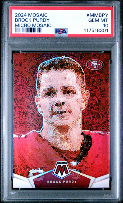 Brock Purdy 2024 Panini Mosaic Micro Mosaic PSA 10 Gem Mint