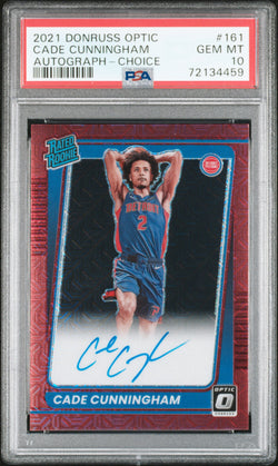 Cade Cunningham 2021 Donruss Optic Rookie Choice Auto PSA 10 Gem Mint