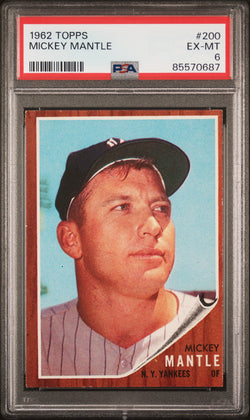 Mickey Mantle 1962 Topps #200 PSA 6 Ex-Mint