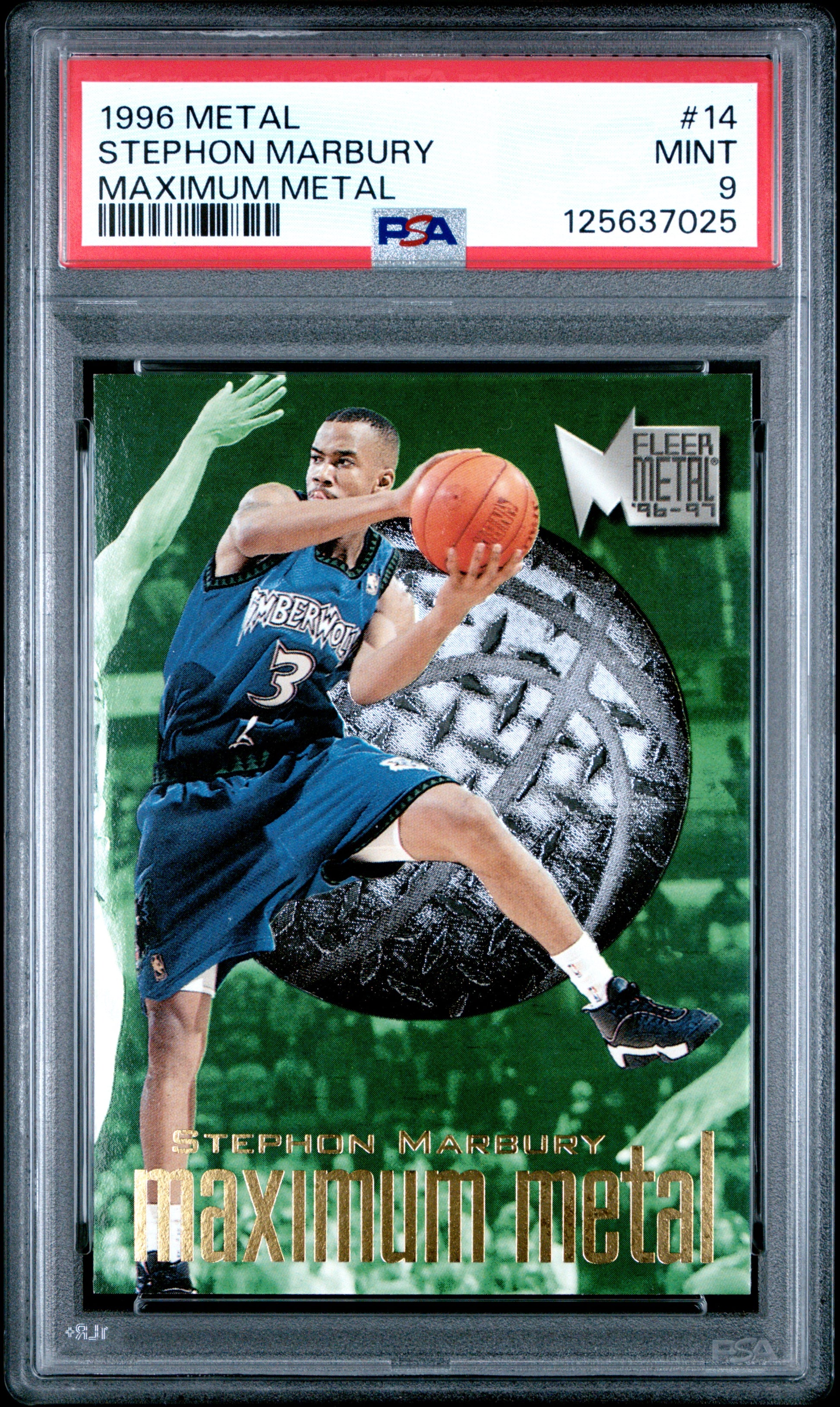 Stephon Marbury 1996 Metal Maximum Metal #14 PSA 9 Mint