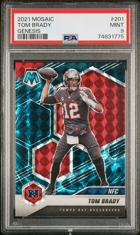 Tom Brady 2021 Panini Mosaic #201 Genesis PSA 9 Mint