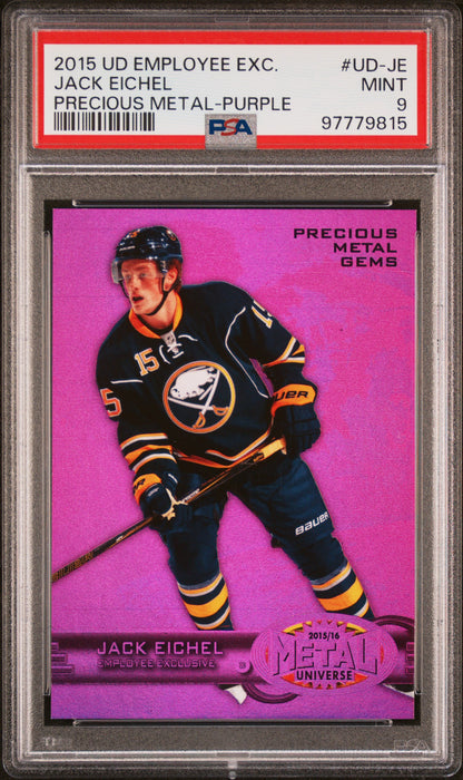 Jack Eichel 2015 Upper Deck Employee Precious Metal Gems Purple #106/175 PSA 9 Mint