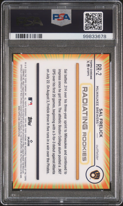 Sal Frelick 2024 Topps Chrome Radiating Rookies #RR2 PSA 10 Gem Mint